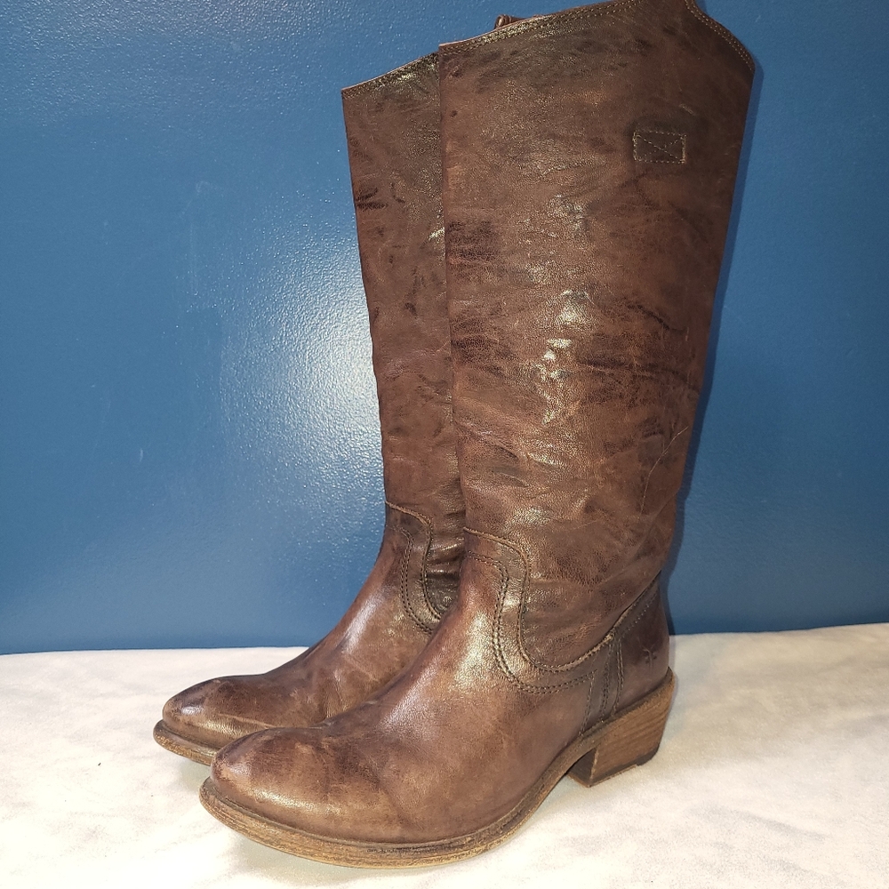 Frye Tab‎ Tall Equestrian Style Riding Boot Women's Size 6 Brown Leather